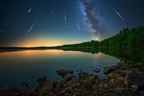 Meteorický roj Perseidy - Hořejší Padrťský rybník (CHKO Brdy)